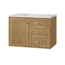 James Martin Laurent 36" Dual Mount Single Bathroom Vanity, Light Natural Oak