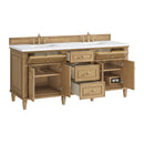 James Martin Lorelai 72" Double Bathroom Vanity, Light Natural Oak