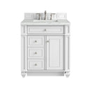 James Martin Bristol 30" Single Bathroom Vanity, Bright White