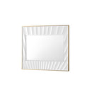 James Martin Soleil 36" Mirror, Matte White with Gold