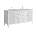 James Martin Myrrin 60" Double Bathroom Vanity, Bright White