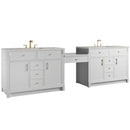 James Martin Bellshire 120" Double Bathroom Vanity, Bright White