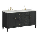 James Martin Myrrin 60" Double Bathroom Vanity, Carbon Oak