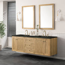 James Martin Laurent 72" Dual Mount Double Bathroom Vanity, Light Natural Oak