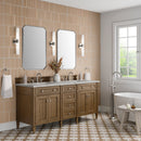 James Martin Brittany 72" Double Bathroom Vanity, Saddle Brown