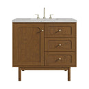 James Martin Laurent 36" Dual Mount Single Bathroom Vanity, Honey Oak