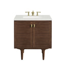 James Martin Amberly 30" Dual Mount Single Bathroom Vanity, Mid-Century Walnut