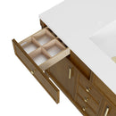 James Martin Bellshire 120" Single Bathroom Vanity, Honey Oak