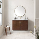 James Martin Amberly 36" Dual Mount Single Bathroom Vanity, Mid-Century Walnut