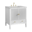 James Martin Myrrin 30" Single Bathroom Vanity, Bright White