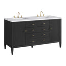 James Martin Myrrin 60" Double Bathroom Vanity, Carbon Oak