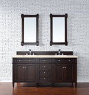 James Martin Brittany 72" Double Bathroom Vanity, Burnished Mahogany