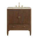 James Martin Myrrin 30" Single Bathroom Vanity, Mid-Century Walnut