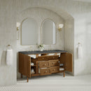 James Martin Laurent 60" Dual Mount Double Bathroom Vanity, Honey Oak
