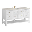 James Martin Breckenridge 60" Single Bathroom Vanity, Bright White