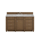 James Martin Bristol 60" Single Bathroom Vanity, Saddle Brown
