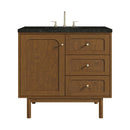 James Martin Laurent 36" Dual Mount Single Bathroom Vanity, Honey Oak