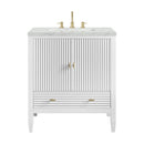 James Martin Myrrin 30" Single Bathroom Vanity, Bright White