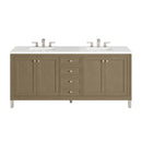 James Martin Chicago 72" Double Bathroom Vanity, Walnut Whisper