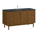 James Martin Laurent 60" Dual Mount Single Bathroom Vanity, Honey Oak