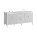 James Martin Myrrin 72" Double Bathroom Vanity, Bright White