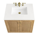 James Martin Laurent 30" Dual Mount Single Bathroom Vanity, Light Natural Oak