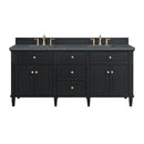 James Martin Lorelai 72" Double Bathroom Vanity, Black Onyx
