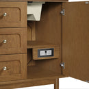 James Martin Laurent 60" Dual Mount Double Bathroom Vanity, Honey Oak