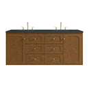 James Martin Laurent 60" Dual Mount Double Bathroom Vanity, Honey Oak