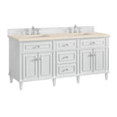 James Martin Lorelai 72" Double Bathroom Vanity, Bright White