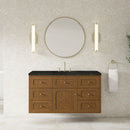 James Martin Laurent 48" Dual Mount Single Bathroom Vanity, Honey Oak