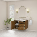 James Martin Laurent 36" Dual Mount Single Bathroom Vanity, Honey Oak