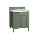 James Martin Brittany 30" Single Bathroom Vanity, Smokey Celadon