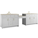 James Martin Bellshire 120" Double Bathroom Vanity, Bright White