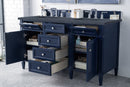James Martin Brittany 60" Double Bathroom Vanity, Victory Blue