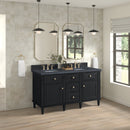James Martin Lorelai 60" Double Bathroom Vanity, Black Onyx