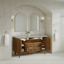 James Martin Laurent 60" Dual Mount Double Bathroom Vanity, Honey Oak