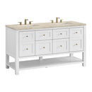 James Martin Breckenridge 60" Double Bathroom Vanity, Bright White