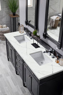 James Martin Brittany 72" Double Bathroom Vanity, Black Onyx
