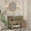 James Martin Lucian 36" Single Bathroom Vanity, Pebble Oak