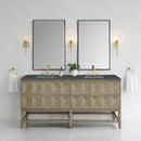 James Martin Emmeline 72" Double Bathroom Vanity, Pebble Oak