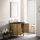 James Martin Laurent 30" Dual Mount Single Bathroom Vanity, Light Natural Oak