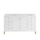 James Martin Chicago 60" Double Bathroom Vanity, Glossy White