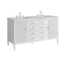 James Martin Myrrin 60" Double Bathroom Vanity, Bright White