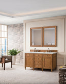 James Martin Brittany 60" Double Bathroom Vanity, Saddle Brown