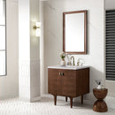 James Martin Amberly 30" Dual Mount Single Bathroom Vanity, Mid-Century Walnut