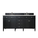 James Martin Brittany 72" Double Bathroom Vanity, Black Onyx
