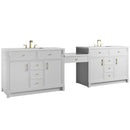 James Martin Bellshire 120" Double Bathroom Vanity, Bright White